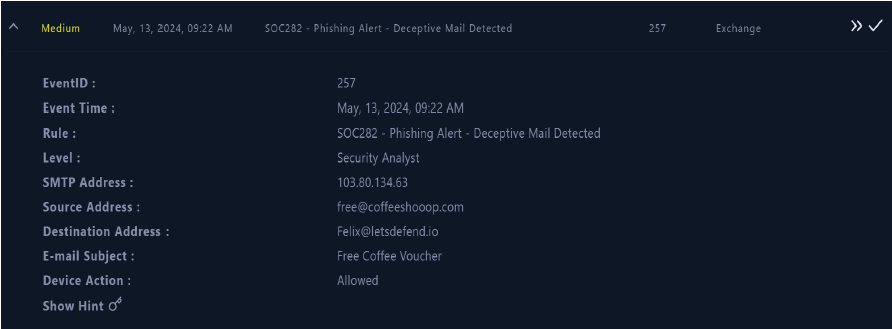 SOC alert summary