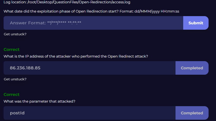 Identified attacker IP and targeted parameter